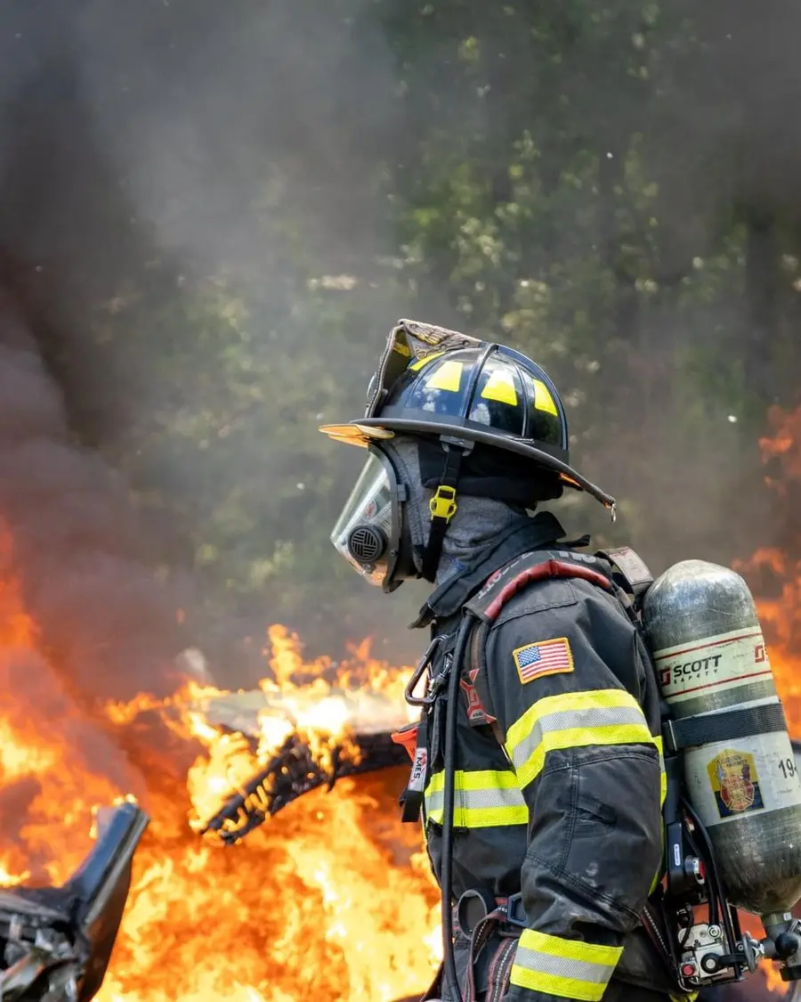A.J. Dorizas in turnout gear during his time as a firefighter
